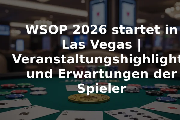 WSOP 2026 startet in Las Vegas | Veranstaltungshighlights und Erwartungen der Spieler