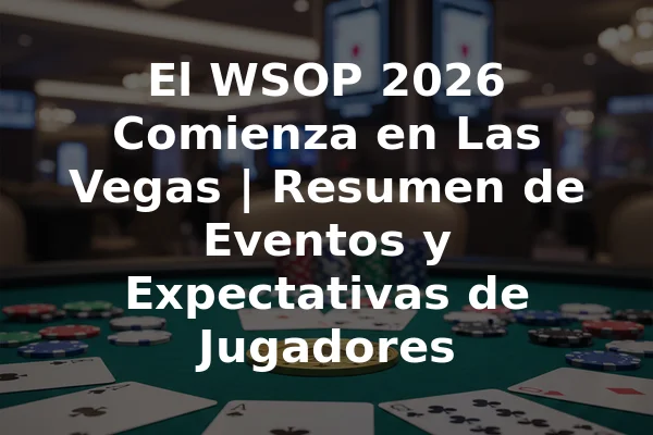 El WSOP 2026 Comienza en Las Vegas | Resumen de Eventos y Expectativas de Jugadores