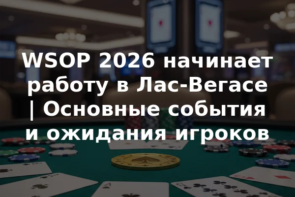 WSOP 2026 начинает работу в Лас-Вегасе | Основные события и ожидания игроков