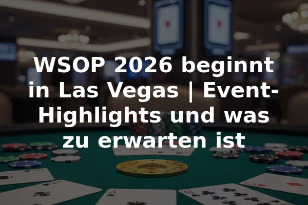WSOP 2026 beginnt in Las Vegas | Event-Highlights und was zu erwarten ist