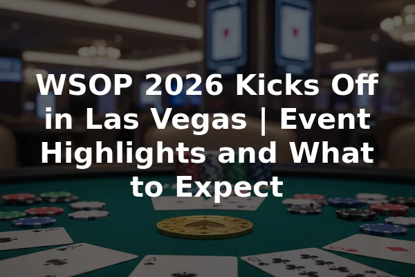 WSOP 2026 Kicks Off in Las Vegas | Event Highlights and What to Expect
