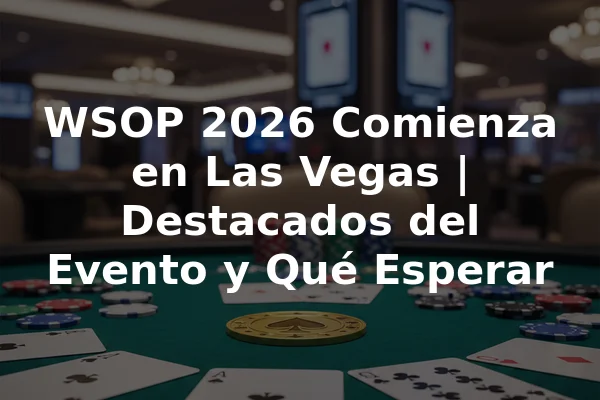 WSOP 2026 Comienza en Las Vegas | Destacados del Evento y Qué Esperar