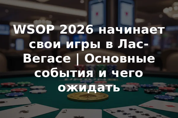 WSOP 2026 начинает свои игры в Лас-Вегасе | Основные события и чего ожидать