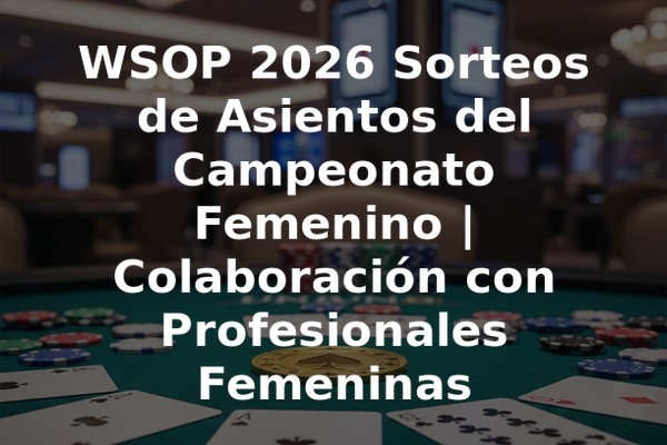 WSOP 2026 Sorteos de Asientos del Campeonato Femenino | Colaboración con Profesionales Femeninas