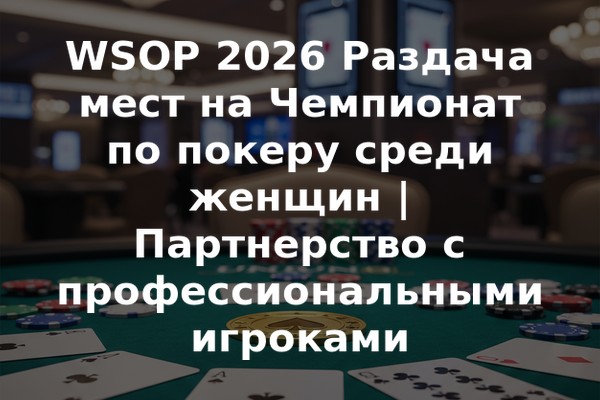 WSOP 2026 Раздача мест на Чемпионат по покеру среди женщин | Партнерство с профессиональными игроками