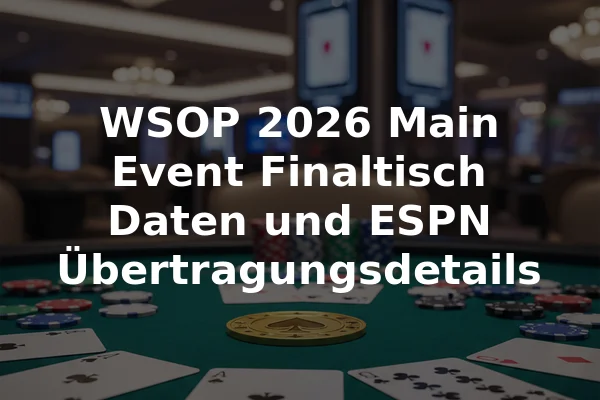 WSOP 2026 Main Event Finaltisch Daten und ESPN Übertragungsdetails