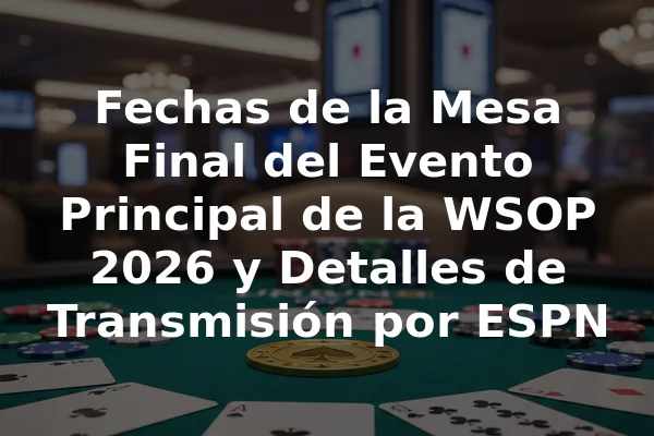 Fechas de la Mesa Final del Evento Principal de la WSOP 2026 y Detalles de Transmisión por ESPN