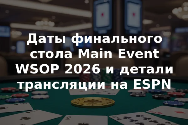 Даты финального стола Main Event WSOP 2026 и детали трансляции на ESPN
