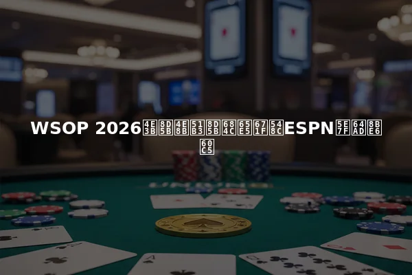 WSOP 2026主赛事决赛桌日期和ESPN广播详情