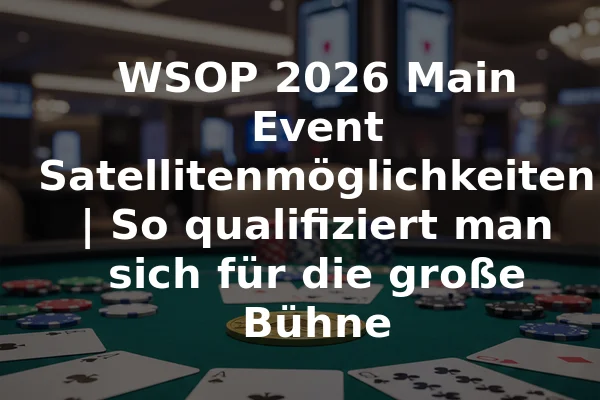 WSOP 2026 Main Event Satellitenmöglichkeiten | So qualifiziert man sich für die große Bühne