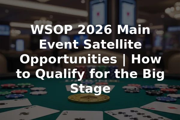 WSOP 2026 Main Event Satellite Opportunities | How to Qualify for the Big Stage