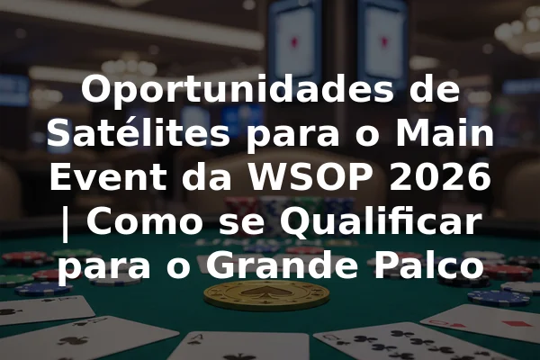 Oportunidades de Satélites para o Main Event da WSOP 2026 | Como se Qualificar para o Grande Palco