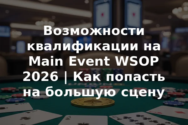 Возможности квалификации на Main Event WSOP 2026 | Как попасть на большую сцену