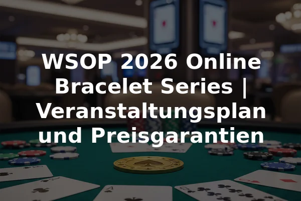 WSOP 2026 Online Bracelet Series | Veranstaltungsplan und Preisgarantien