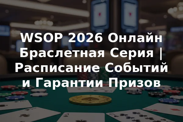 WSOP 2026 Онлайн Браслетная Серия | Расписание Событий и Гарантии Призов