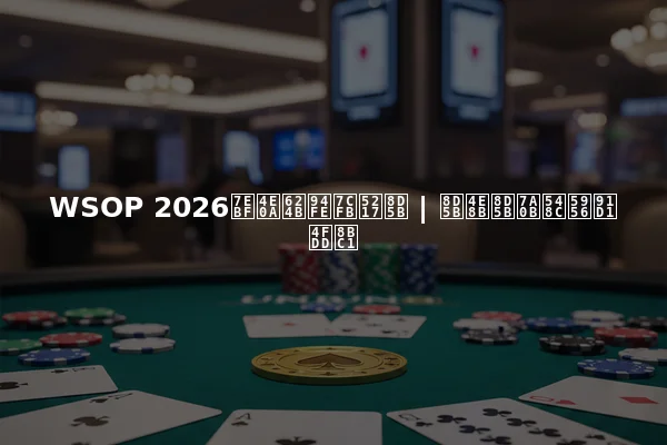 WSOP 2026线上手链系列赛 | 赛事赛程和奖金保证