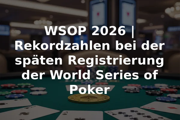 WSOP 2026 | Rekordzahlen bei der späten Registrierung der World Series of Poker