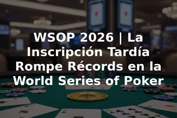 WSOP 2026 | La Inscripción Tardía Rompe Récords en la World Series of Poker