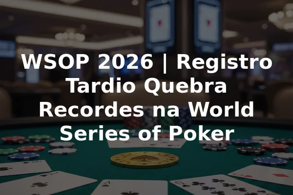 WSOP 2026 | Registro Tardio Quebra Recordes na World Series of Poker