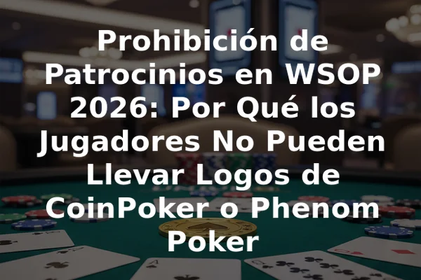 Prohibición de Patrocinios en WSOP 2026: Por Qué los Jugadores No Pueden Llevar Logos de CoinPoker o Phenom Poker