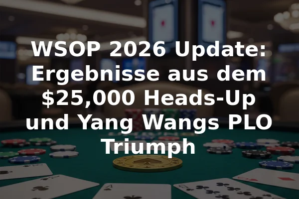 WSOP 2026 Update: Ergebnisse aus dem $25,000 Heads-Up und Yang Wangs PLO Triumph
