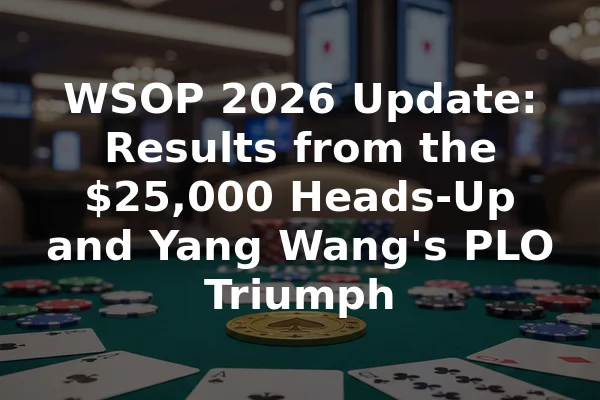 WSOP 2026 Update: Results from the $25,000 Heads-Up and Yang Wang's PLO Triumph
