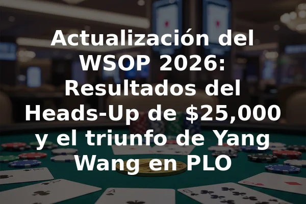Actualización del WSOP 2026: Resultados del Heads-Up de $25,000 y el triunfo de Yang Wang en PLO