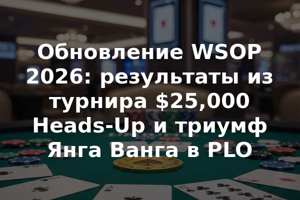 Обновление WSOP 2026: результаты из турнира $25,000 Heads-Up и триумф Янга Ванга в PLO