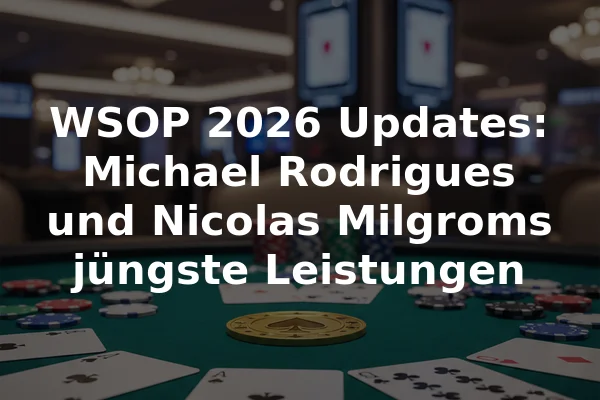 WSOP 2026 Updates: Michael Rodrigues und Nicolas Milgroms jüngste Leistungen