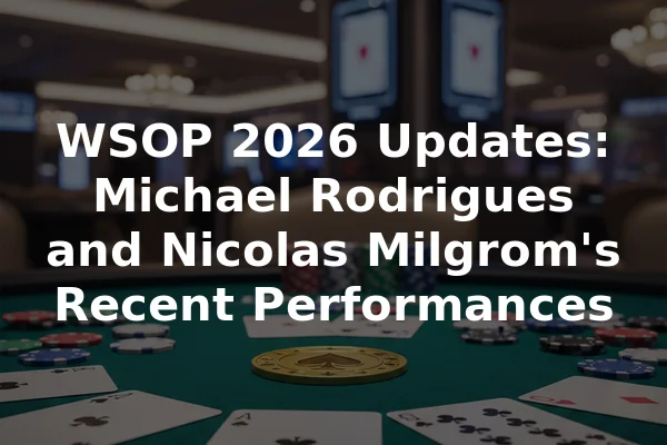 WSOP 2026 Updates: Michael Rodrigues and Nicolas Milgrom's Recent Performances