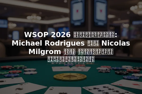 WSOP 2026 अपडेट्स: Michael Rodrigues और Nicolas Milgrom का हालिया प्रदर्शन