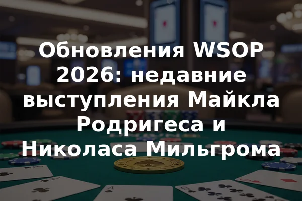 Обновления WSOP 2026: недавние выступления Майкла Родригеса и Николаса Мильгрома