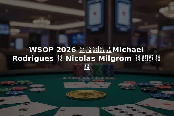WSOP 2026 最新动态：Michael Rodrigues 和 Nicolas Milgrom 的近期表现