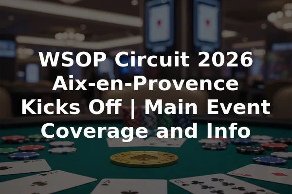 WSOP Circuit 2026 Aix-en-Provence Kicks Off | Main Event Coverage and Info