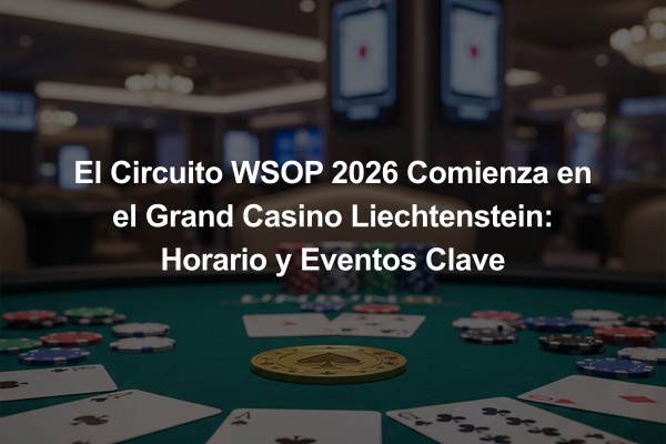 El Circuito WSOP 2026 Comienza en el Grand Casino Liechtenstein: Horario y Eventos Clave