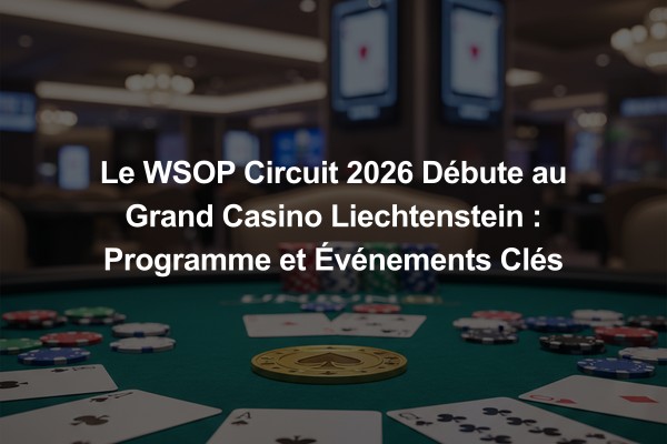 Le WSOP Circuit 2026 Débute au Grand Casino Liechtenstein : Programme et Événements Clés