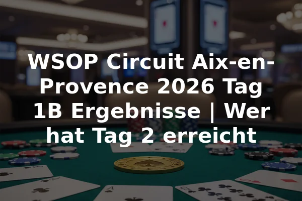 WSOP Circuit Aix-en-Provence 2026 Tag 1B Ergebnisse | Wer hat Tag 2 erreicht