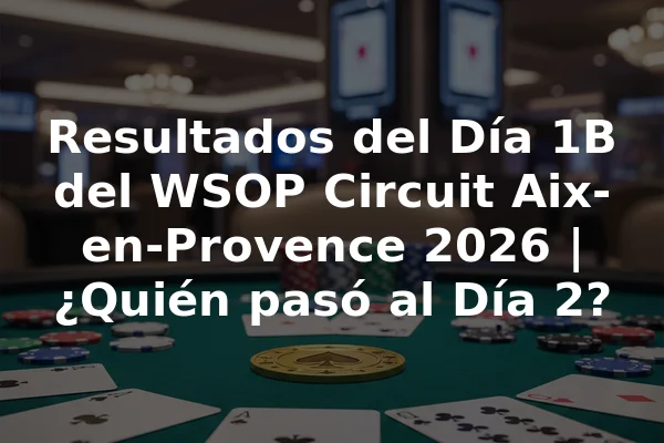 Resultados del Día 1B del WSOP Circuit Aix-en-Provence 2026 | ¿Quién pasó al Día 2?