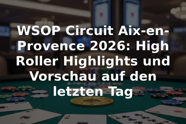 WSOP Circuit Aix-en-Provence 2026: High Roller Highlights und Vorschau auf den letzten Tag