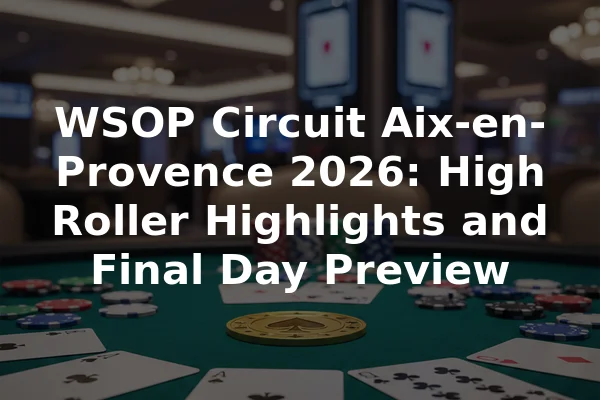 WSOP Circuit Aix-en-Provence 2026: High Roller Highlights and Final Day Preview