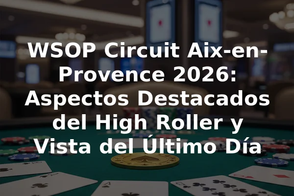 WSOP Circuit Aix-en-Provence 2026: Aspectos Destacados del High Roller y Vista del Último Día