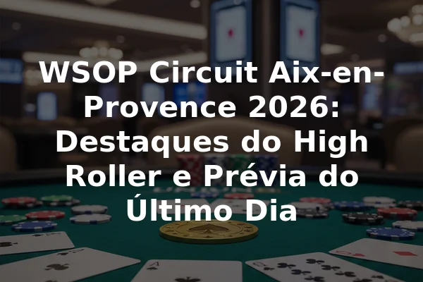 WSOP Circuit Aix-en-Provence 2026: Destaques do High Roller e Prévia do Último Dia