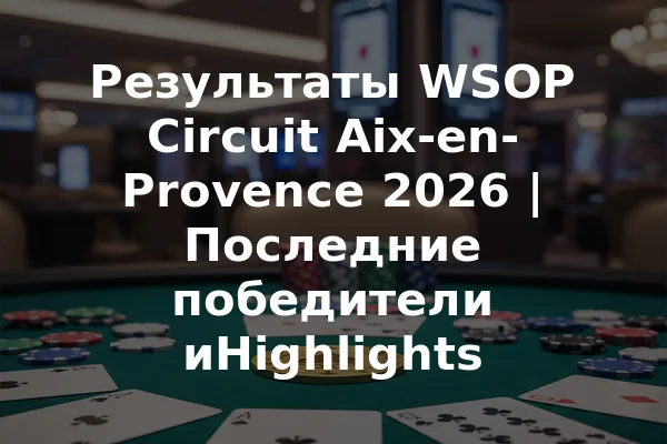 Результаты WSOP Circuit Aix-en-Provence 2026 | Последние победители иHighlights
