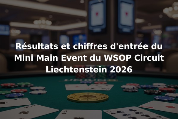 Résultats et chiffres d'entrée du Mini Main Event du WSOP Circuit Liechtenstein 2026