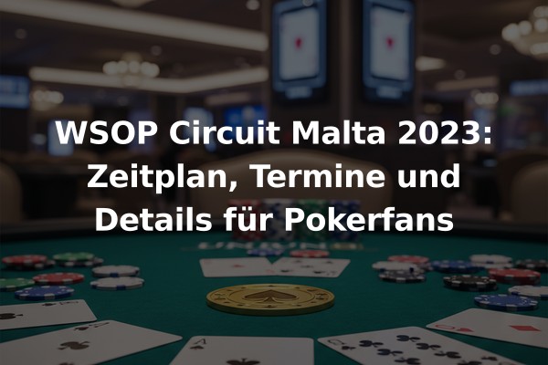 WSOP Circuit Malta 2023: Zeitplan, Termine und Details für Pokerfans