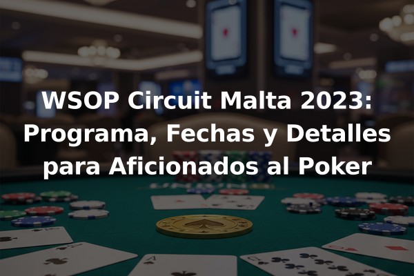 WSOP Circuit Malta 2023: Programa, Fechas y Detalles para Aficionados al Poker