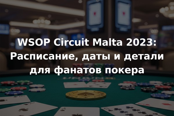 WSOP Circuit Malta 2023: Расписание, даты и детали для фанатов покера