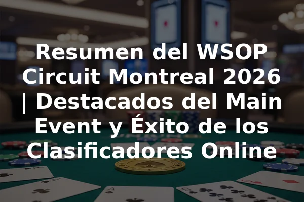 Resumen del WSOP Circuit Montreal 2026 | Destacados del Main Event y Éxito de los Clasificadores Online