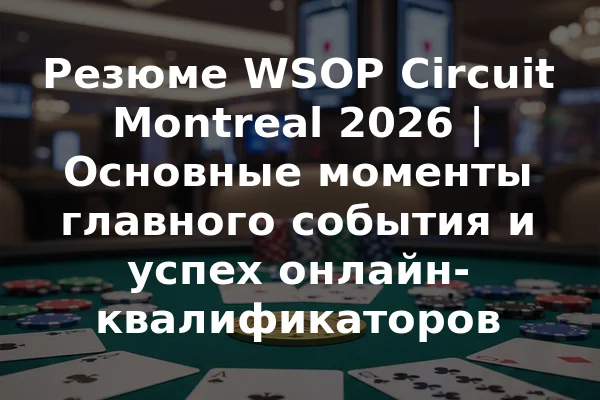 Резюме WSOP Circuit Montreal 2026 | Основные моменты главного события и успех онлайн-квалификаторов