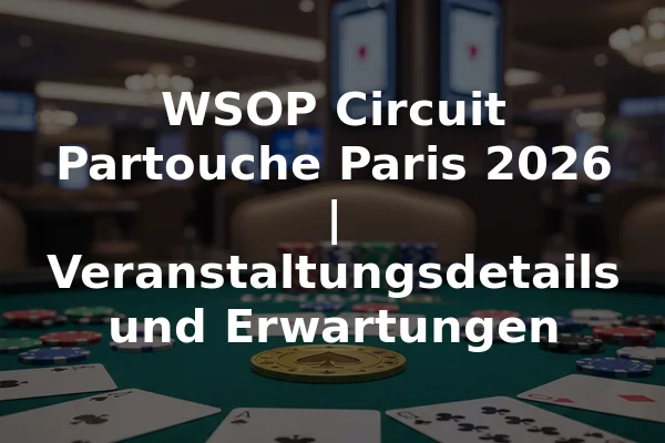 WSOP Circuit Partouche Paris 2026 | Veranstaltungsdetails und Erwartungen